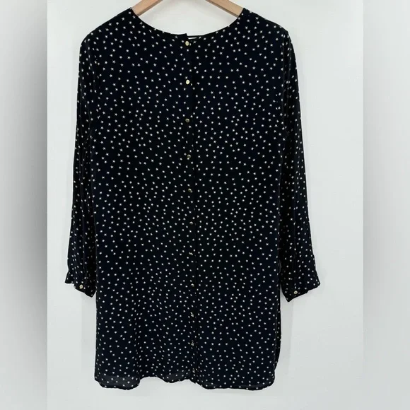 Madewell Star Silk Button Back Dress - Black - Small - Picture 6 of 15